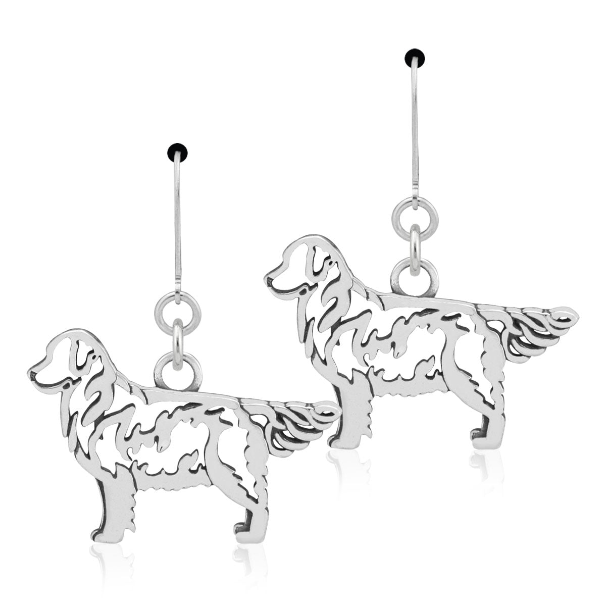 Sterling Silver Golden Retriever Earrings