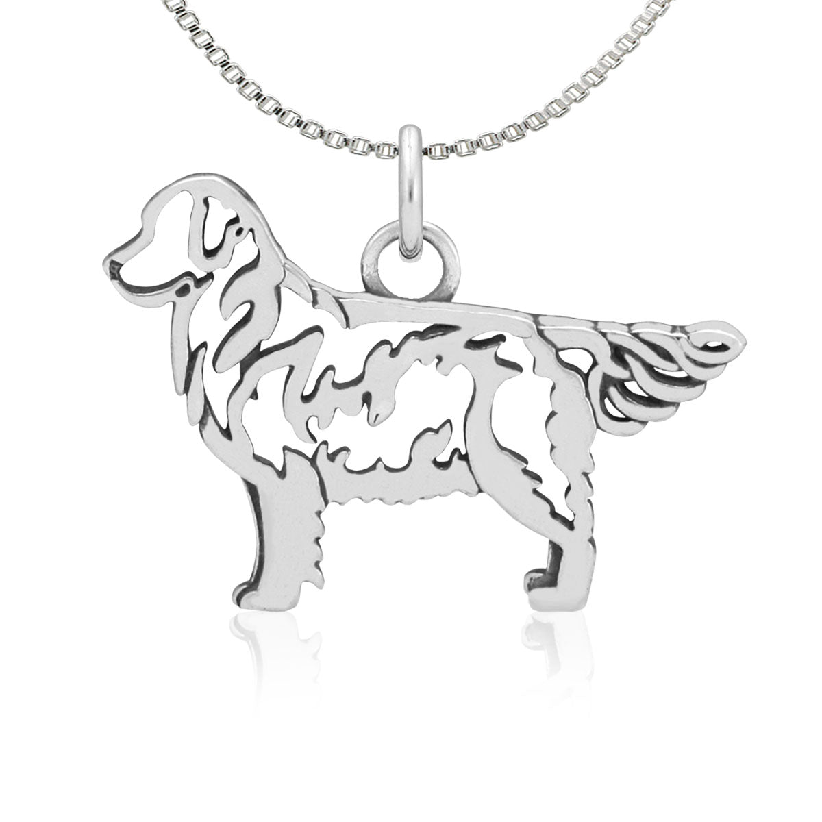 Sterling Silver Golden Retriever Necklace Jewelry