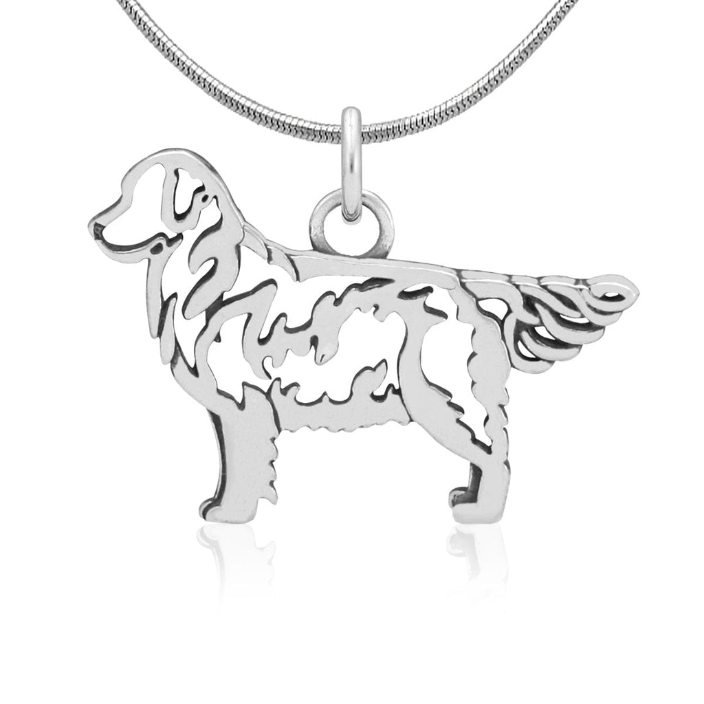 Sterling Silver Golden Retriever Necklace Jewelry