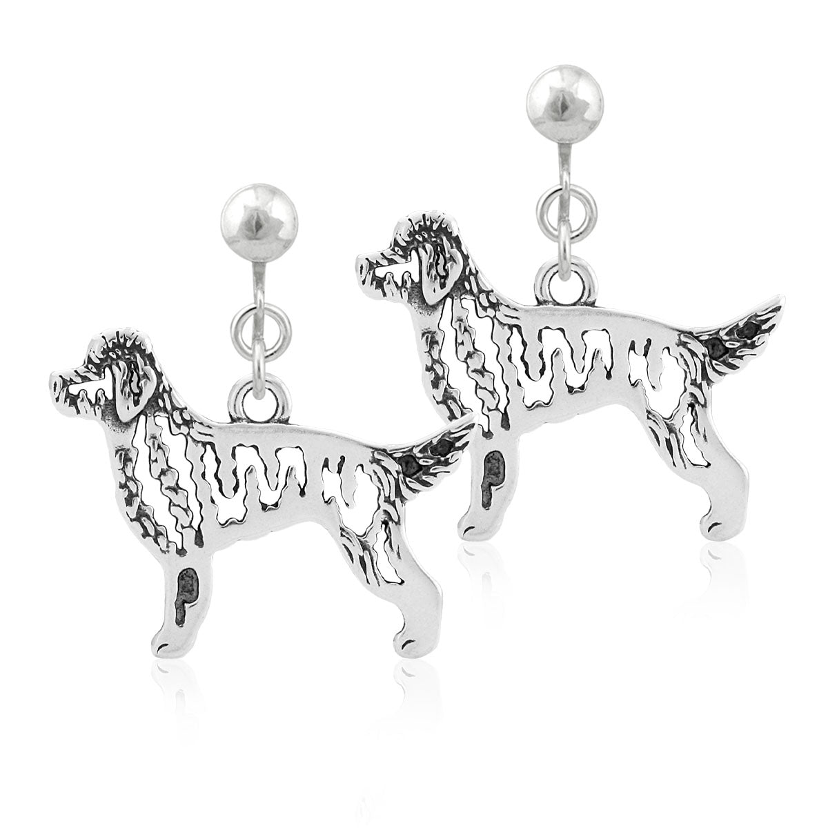Sterling Silver Goldendoodle Earrings