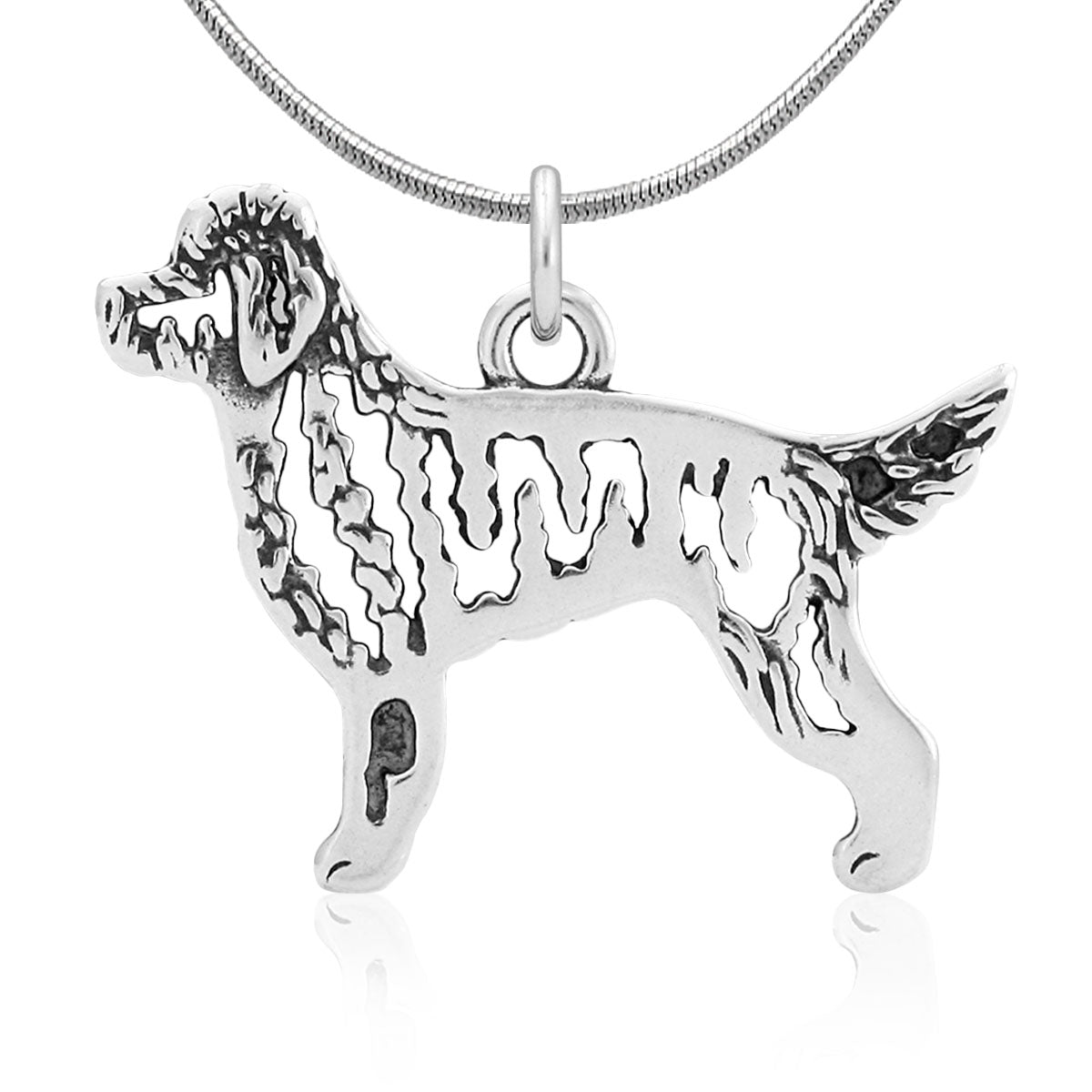 Sterling Silver Goldendoodle Necklace Jewelry