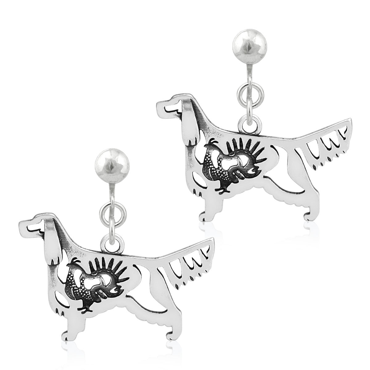 Sterling Silver Gordon Setter Earrings