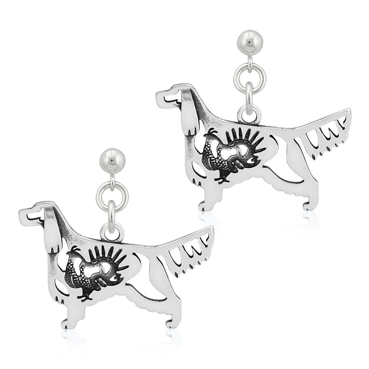 Sterling Silver Gordon Setter Earrings