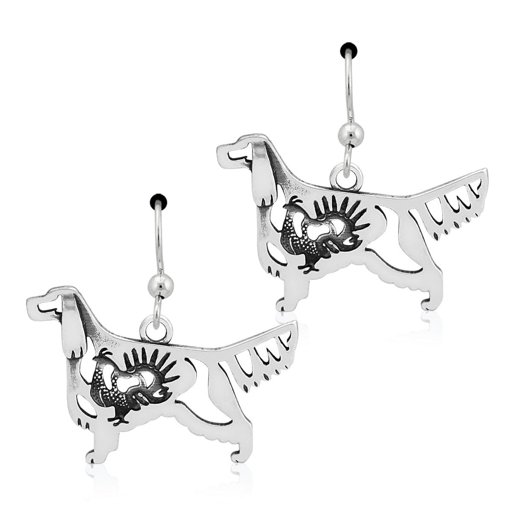 Sterling Silver Gordon Setter Earrings