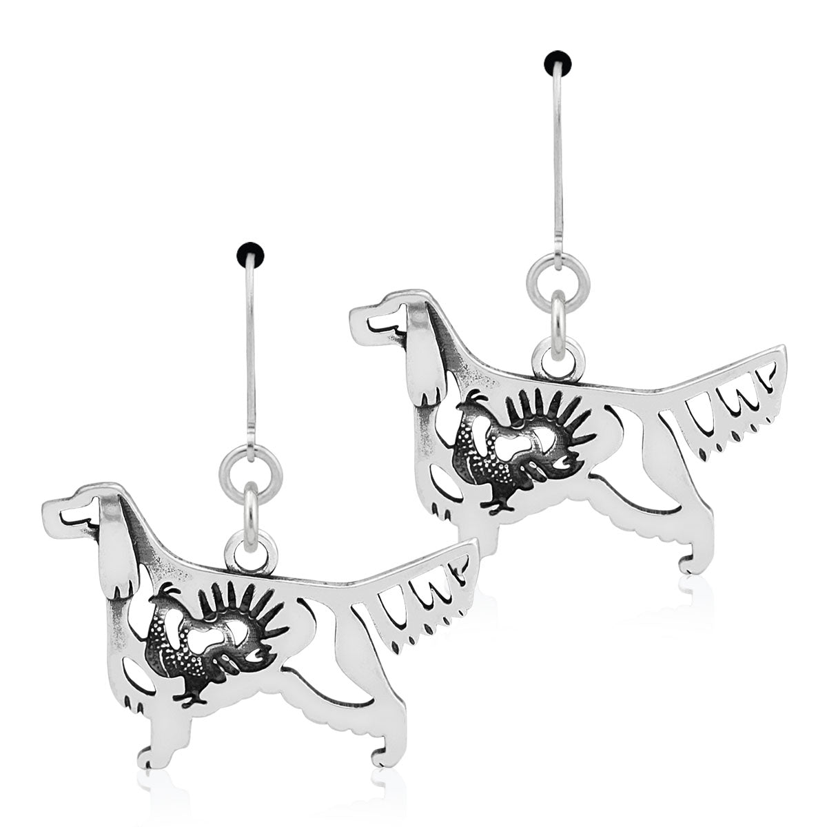 Sterling Silver Gordon Setter Earrings