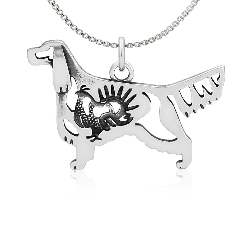 Sterling Silver Gordon Setter Necklace Jewelry