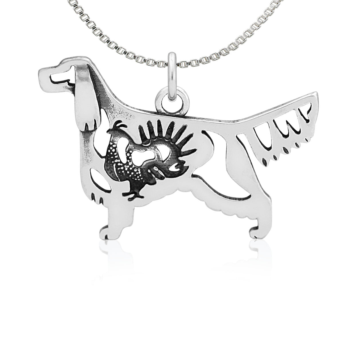 Sterling Silver Gordon Setter Necklace Jewelry