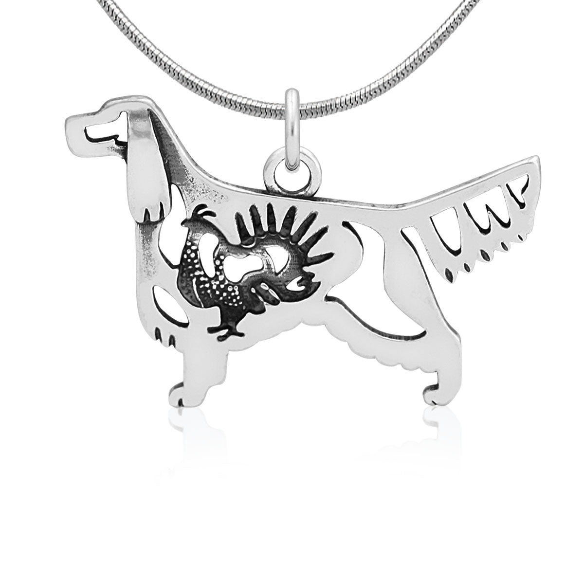 Sterling Silver Gordon Setter Necklace Jewelry