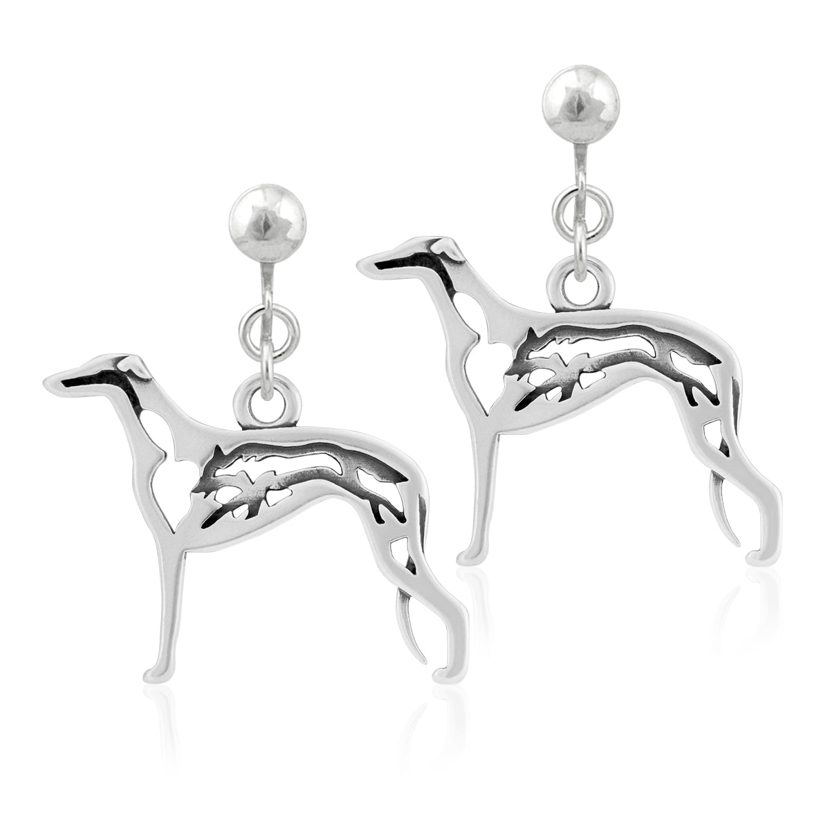 Sterling Silver Greyhound Earrings