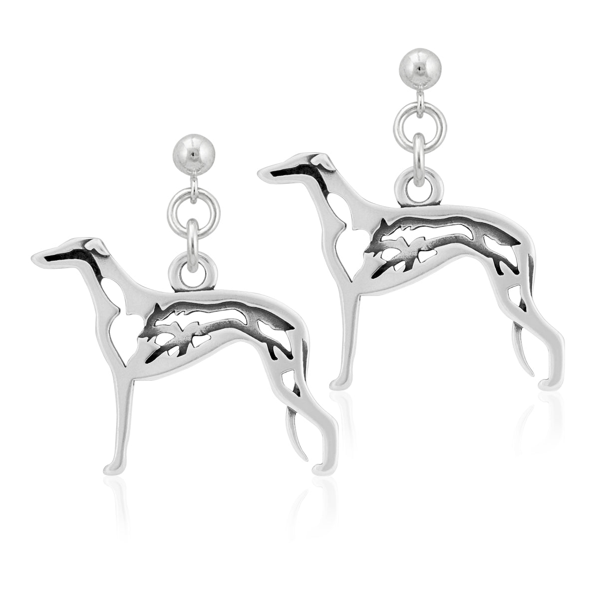 Sterling Silver Greyhound Earrings