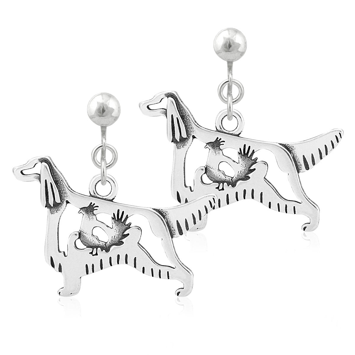 Sterling Silver Irish Setter Earrings