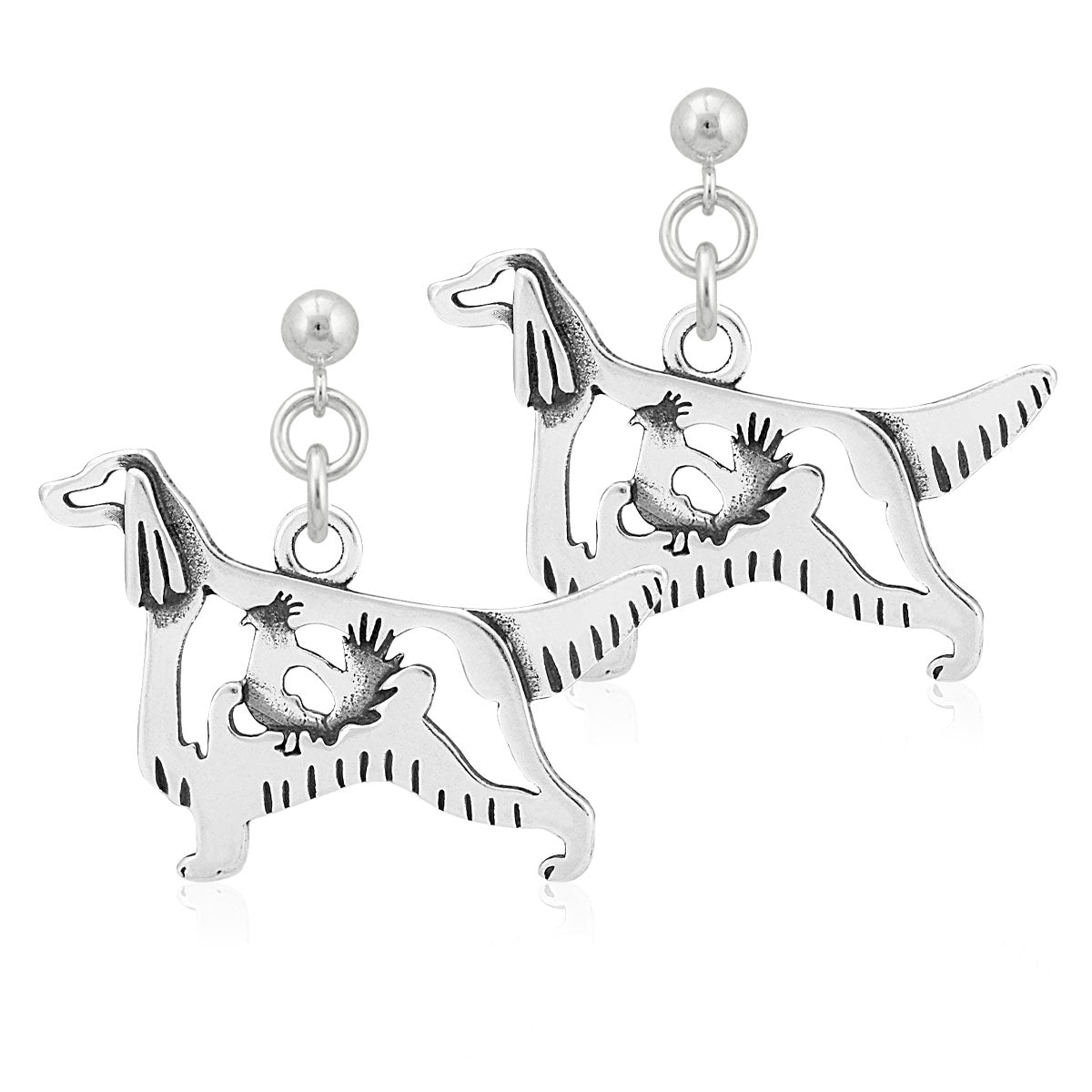Sterling Silver Irish Setter Earrings