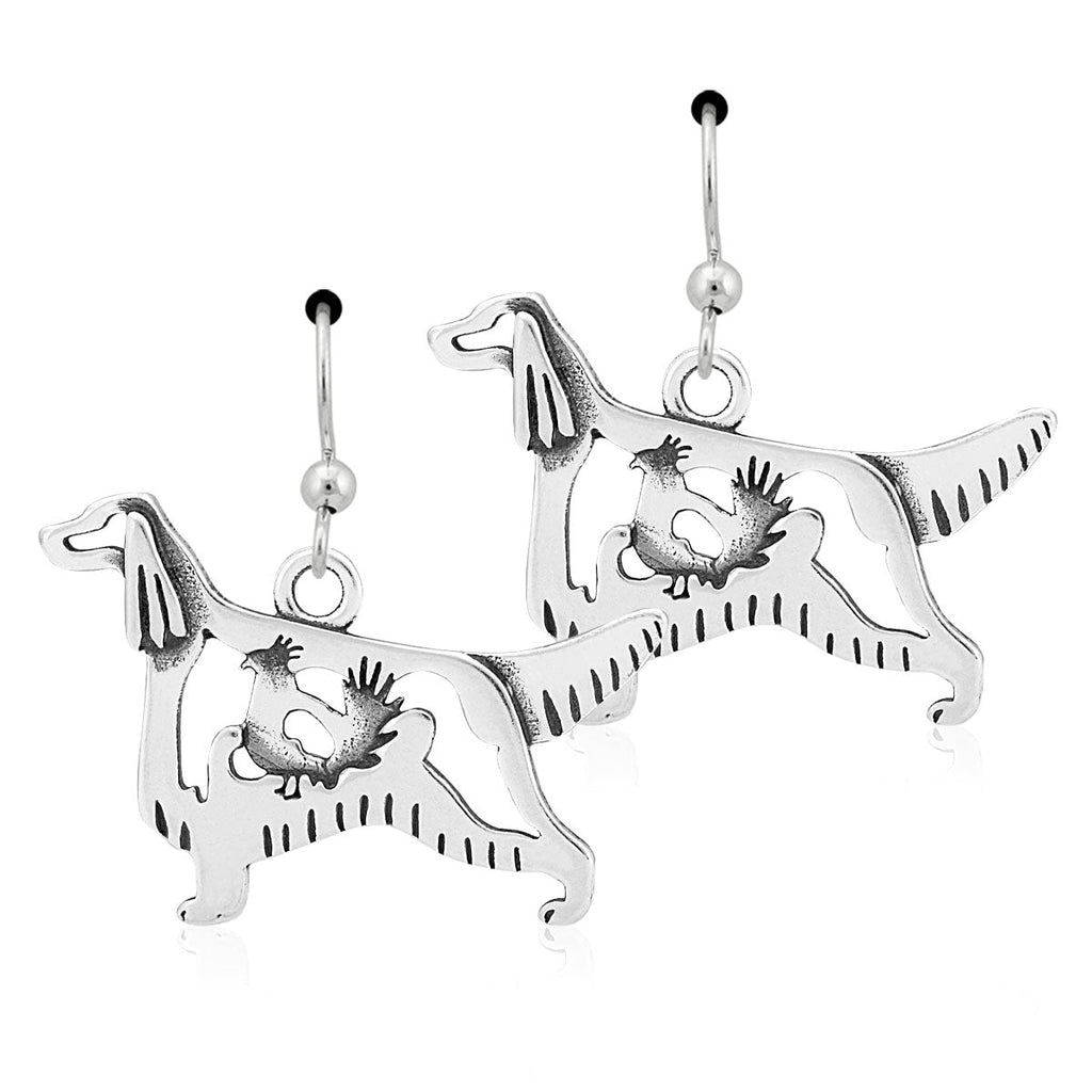 Sterling Silver Irish Setter Earrings