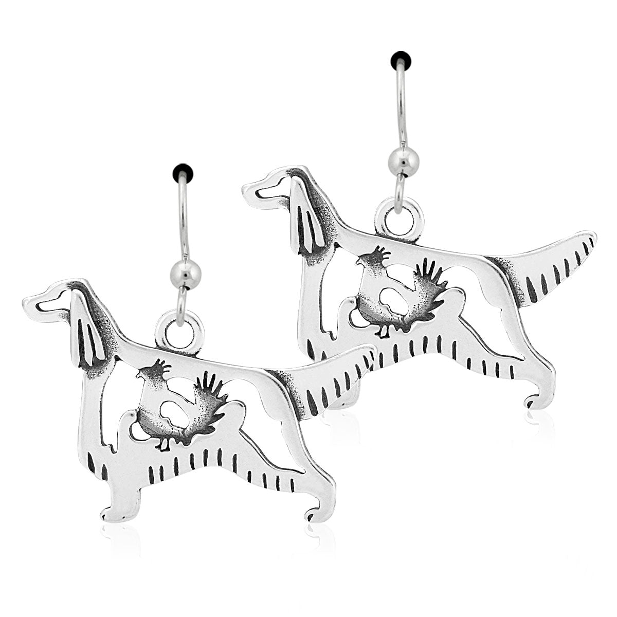 Sterling Silver Irish Setter Earrings