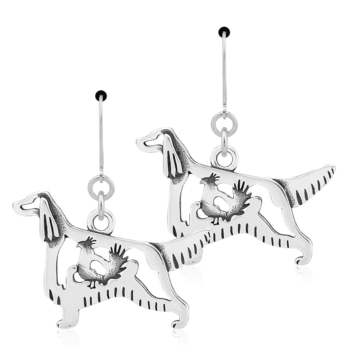 Sterling Silver Irish Setter Earrings