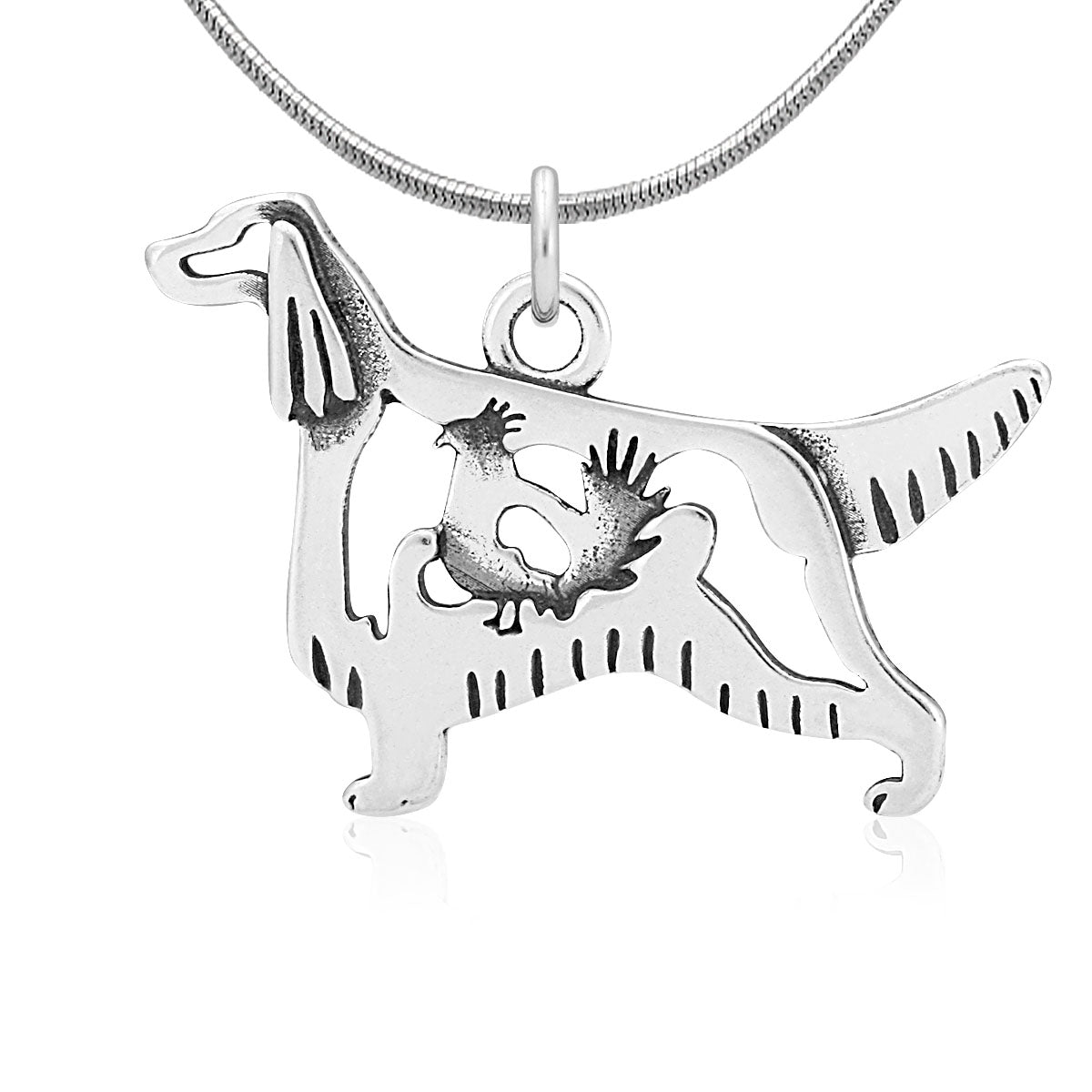 Sterling Silver Irish Setter Necklace Jewelry