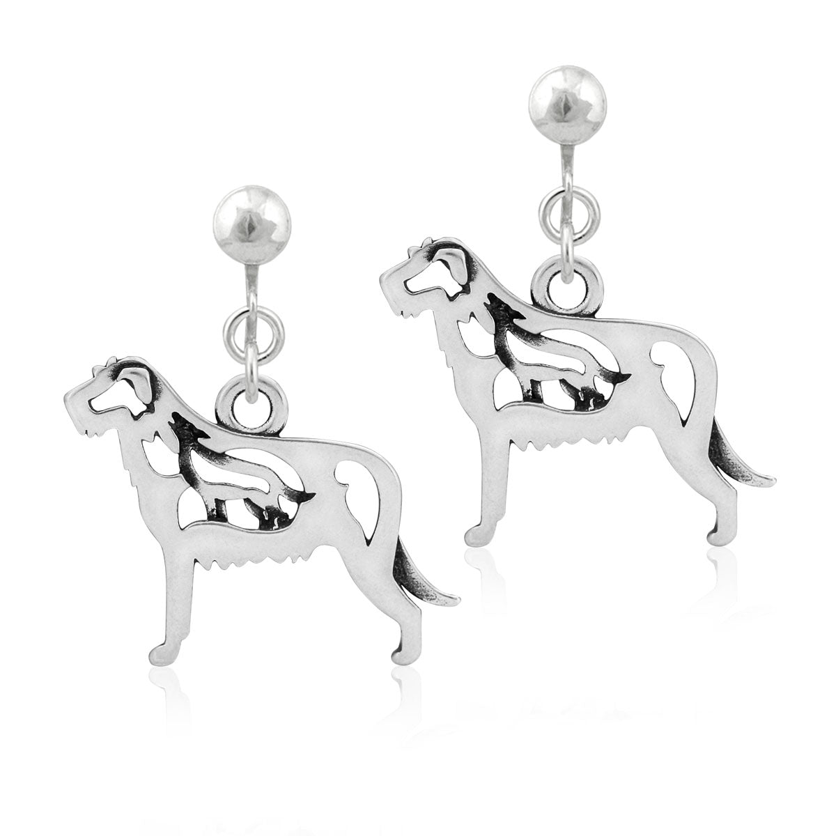 Sterling Silver Irish Wolfhound Earrings