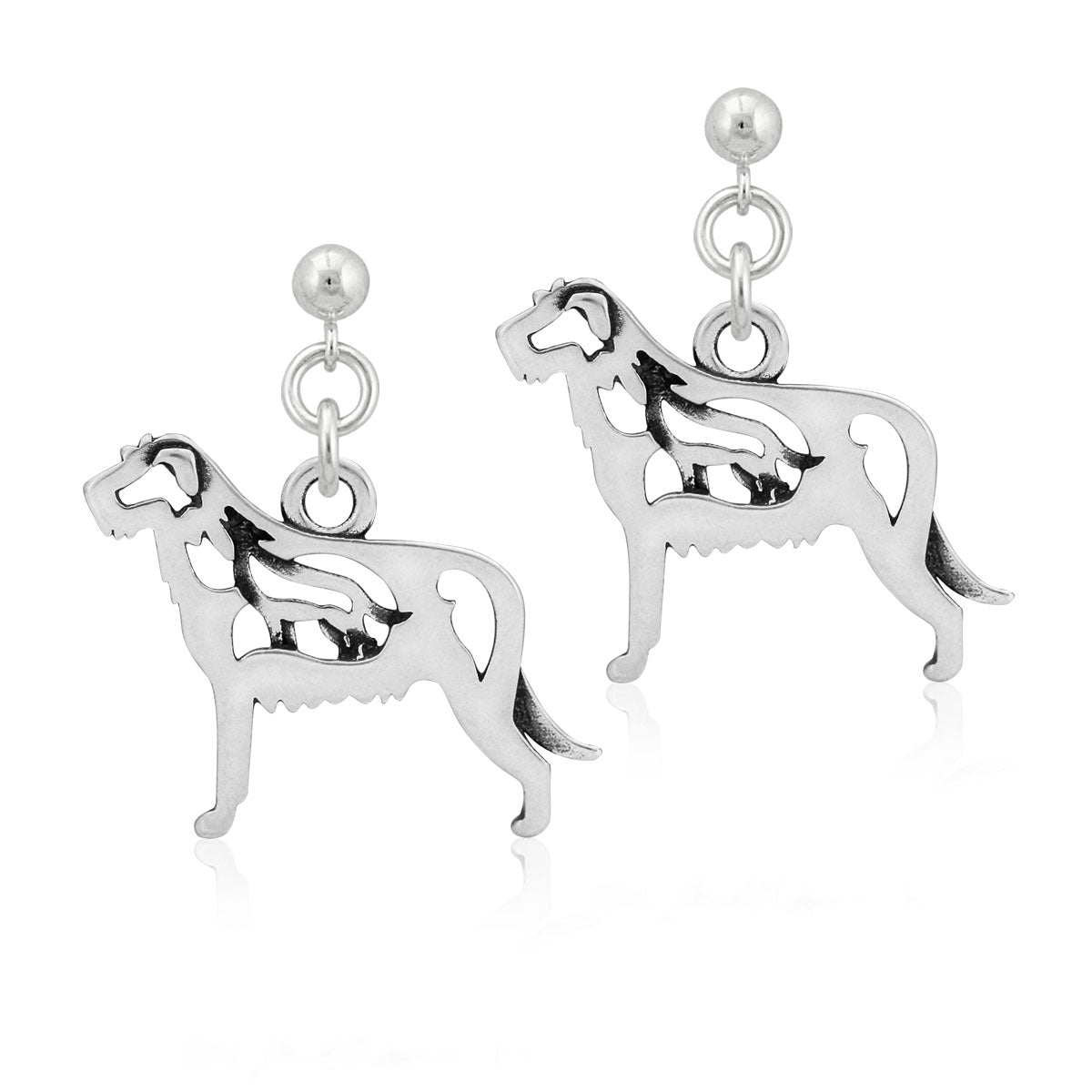 Sterling Silver Irish Wolfhound Earrings