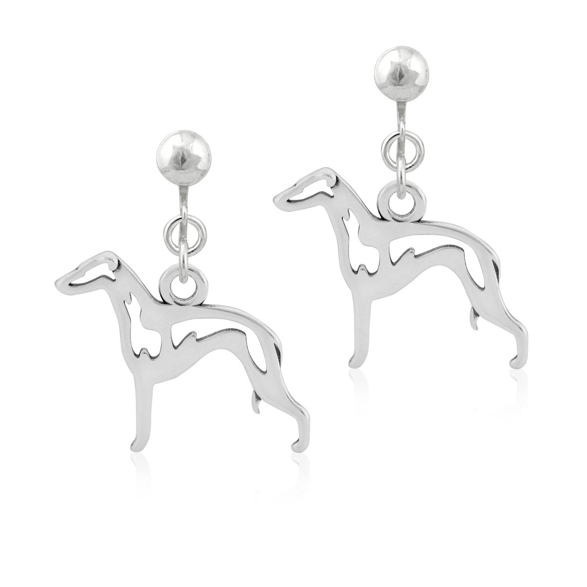 Sterling Silver Italian Greyhound Earrings