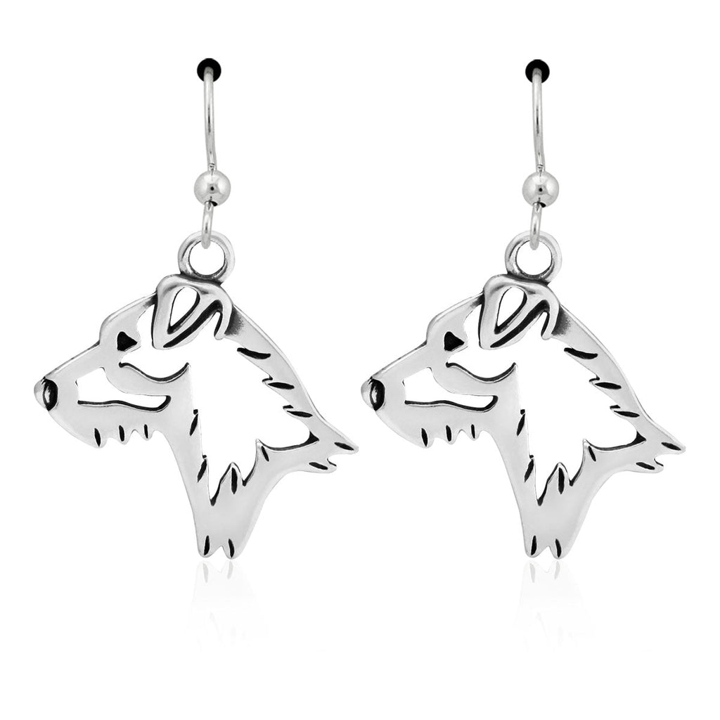 Jack Russell Terrier Earrings in Sterling Silver, Broken Coat