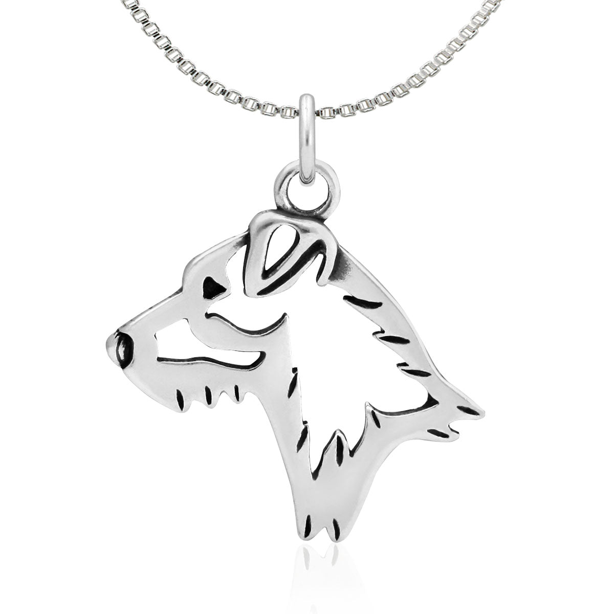 Jack Russell Terrier Necklace in Sterling Silver, Broken Coat
