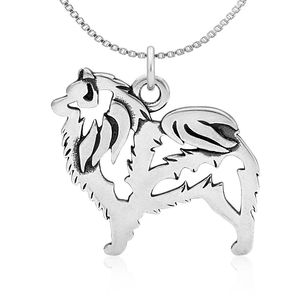 Sterling Silver Keeshond Necklace Jewelry
