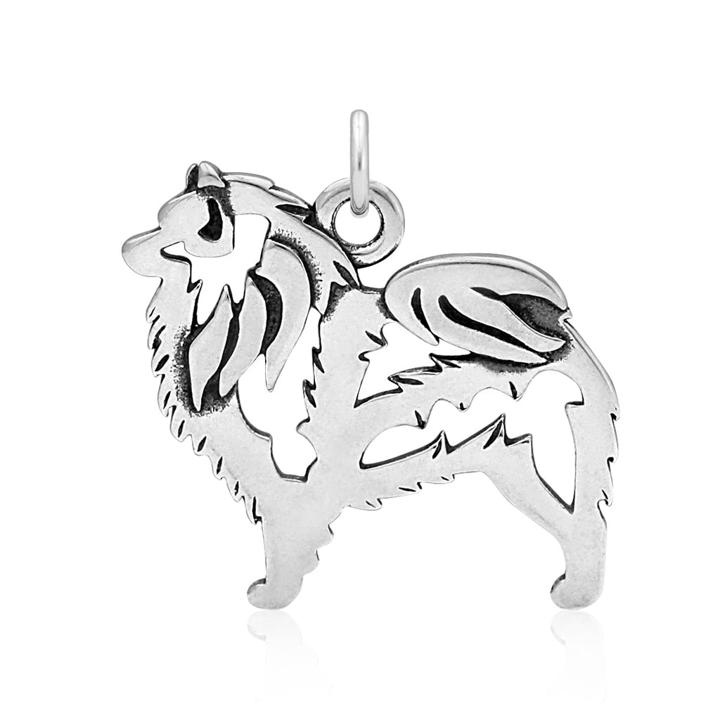 Sterling Silver Keeshond Necklace Jewelry