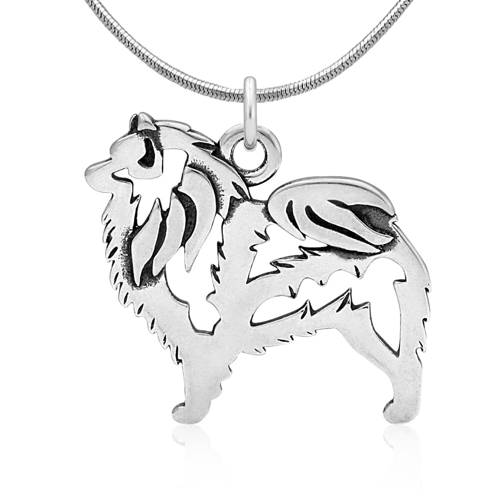 Sterling Silver Keeshond Necklace Jewelry