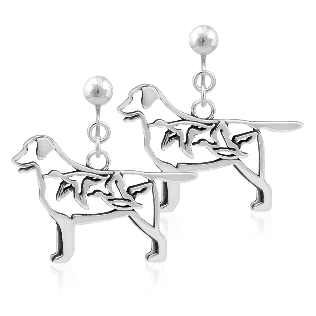 Sterling Silver Labrador Retriever Earrings