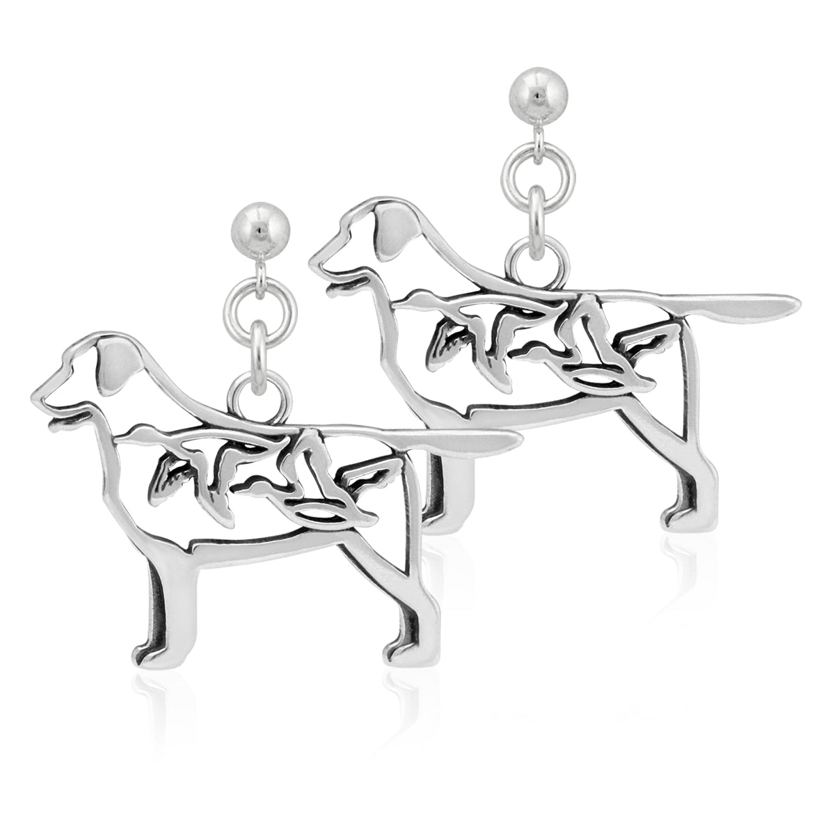 Sterling Silver Labrador Retriever Earrings