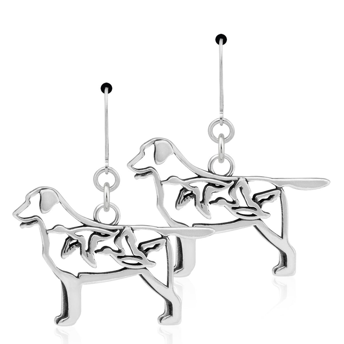 Sterling Silver Labrador Retriever Earrings