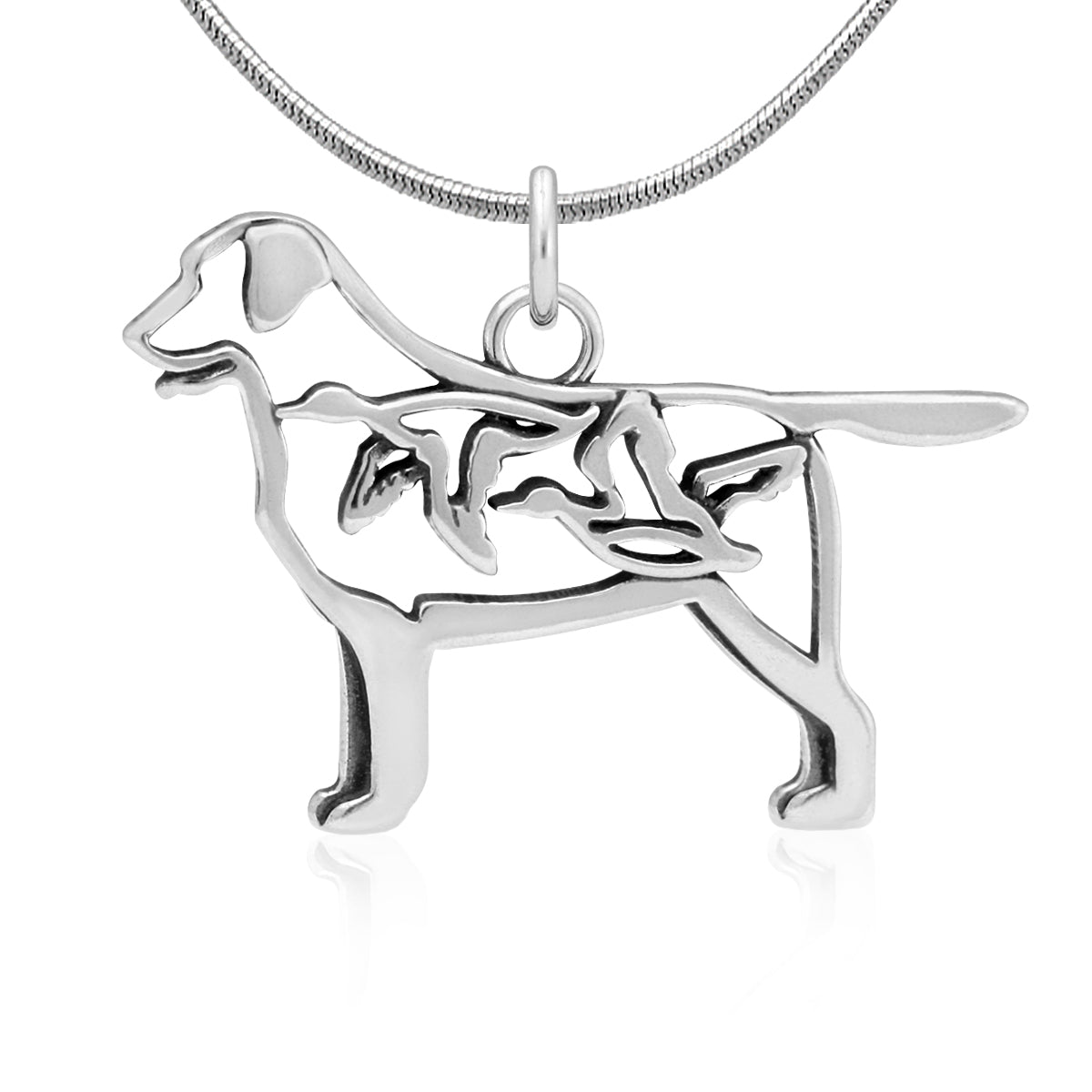 Sterling Silver Labrador Retriever Necklace Jewelry