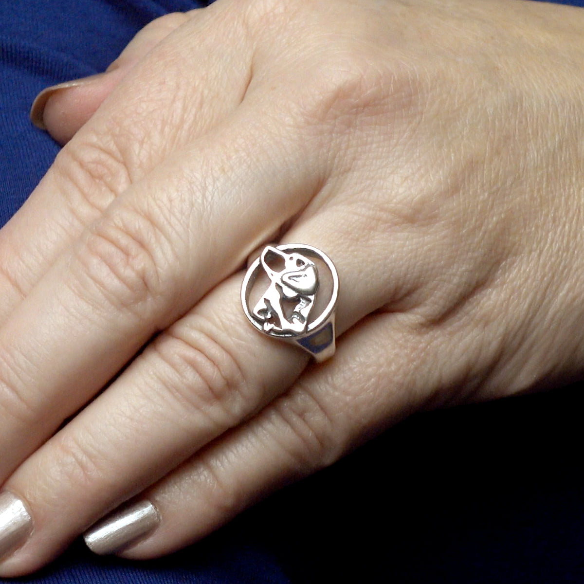 Sterling Silver Labrador Retriever Ring