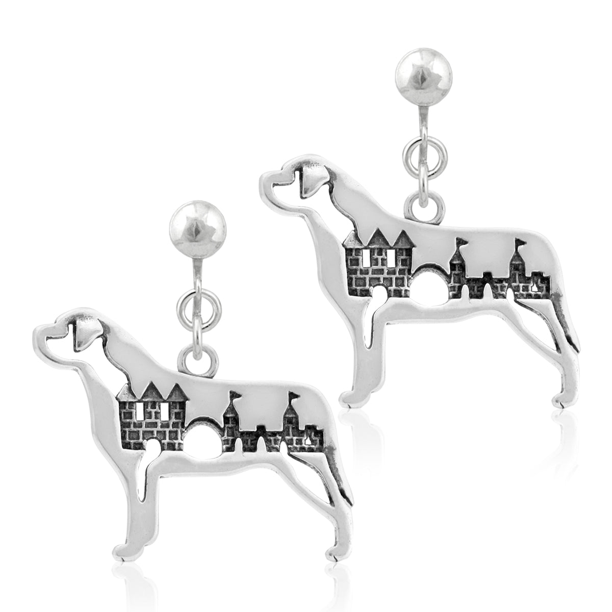Sterling Silver Mastiff Earrings