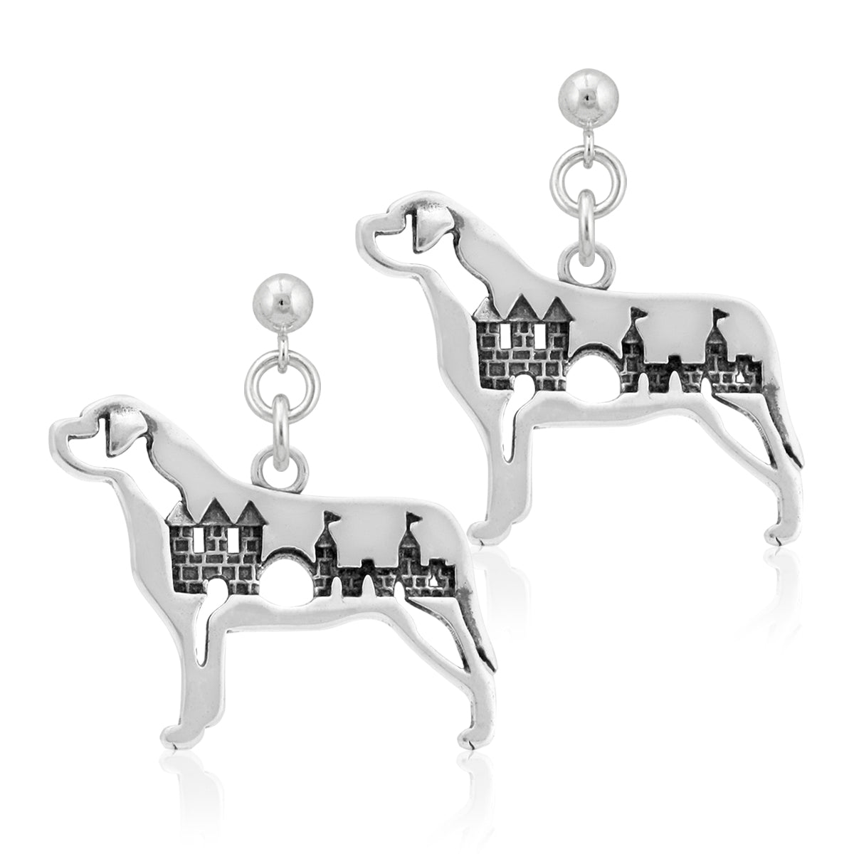Sterling Silver Mastiff Earrings