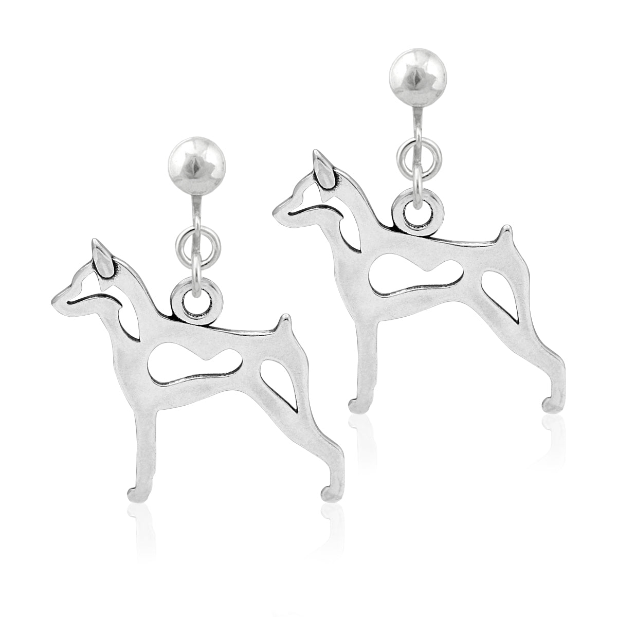Sterling Silver Miniature Pinscher Earrings