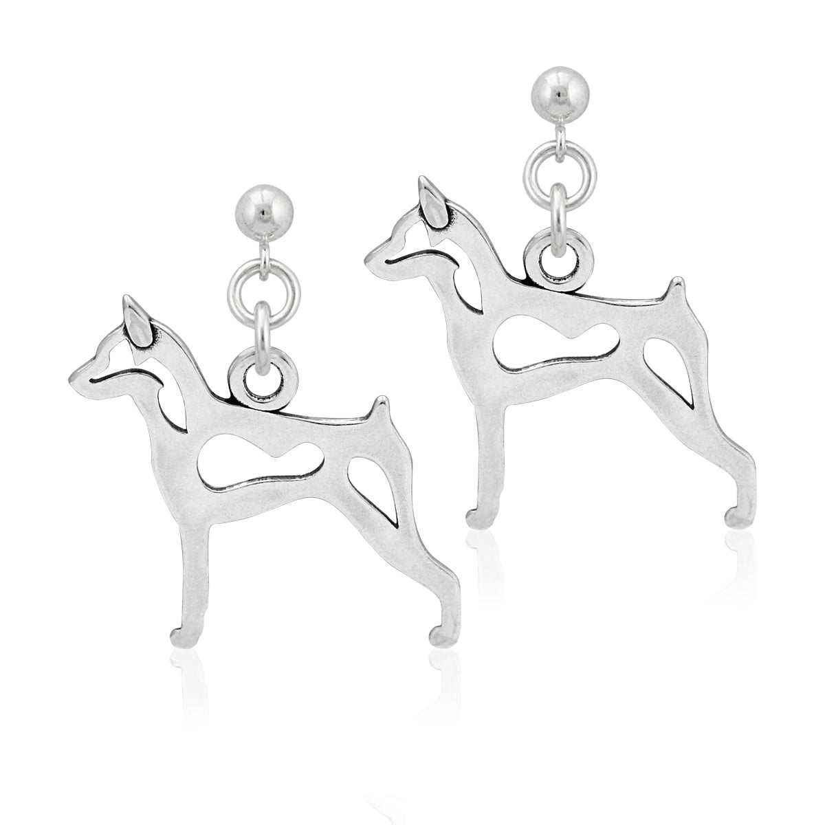 Sterling Silver Miniature Pinscher Earrings