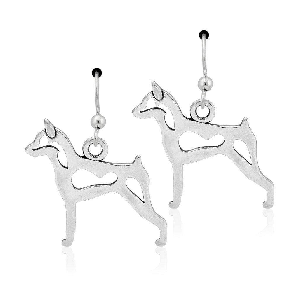 Sterling Silver Miniature Pinscher Earrings