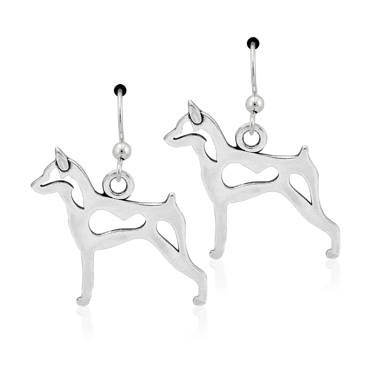 Sterling Silver Miniature Pinscher Earrings