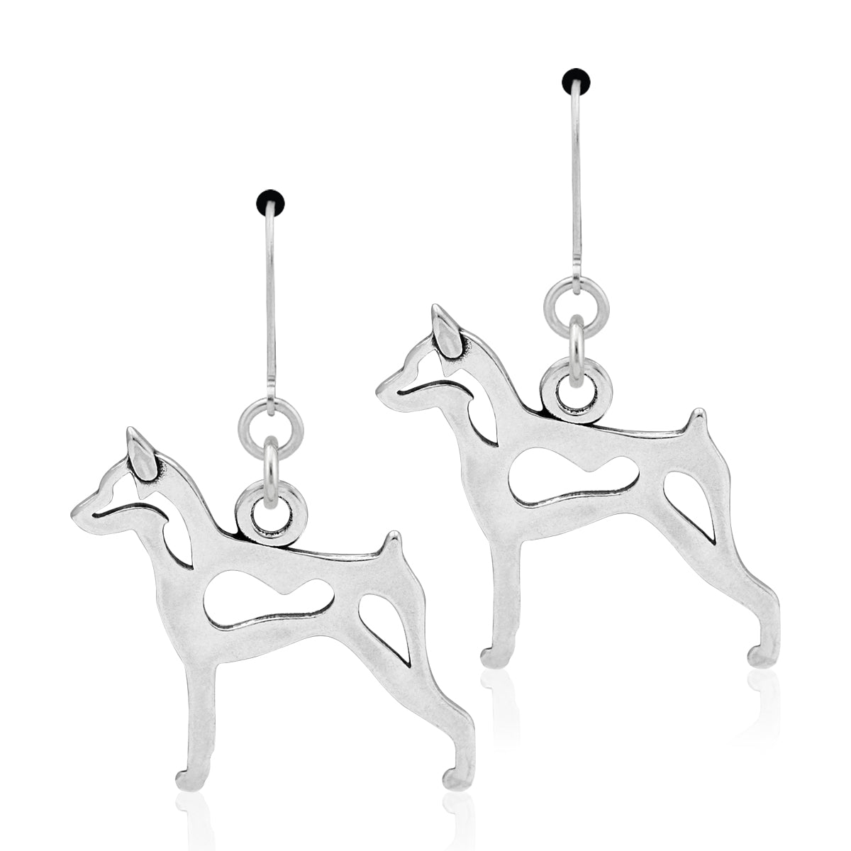 Sterling Silver Miniature Pinscher Earrings