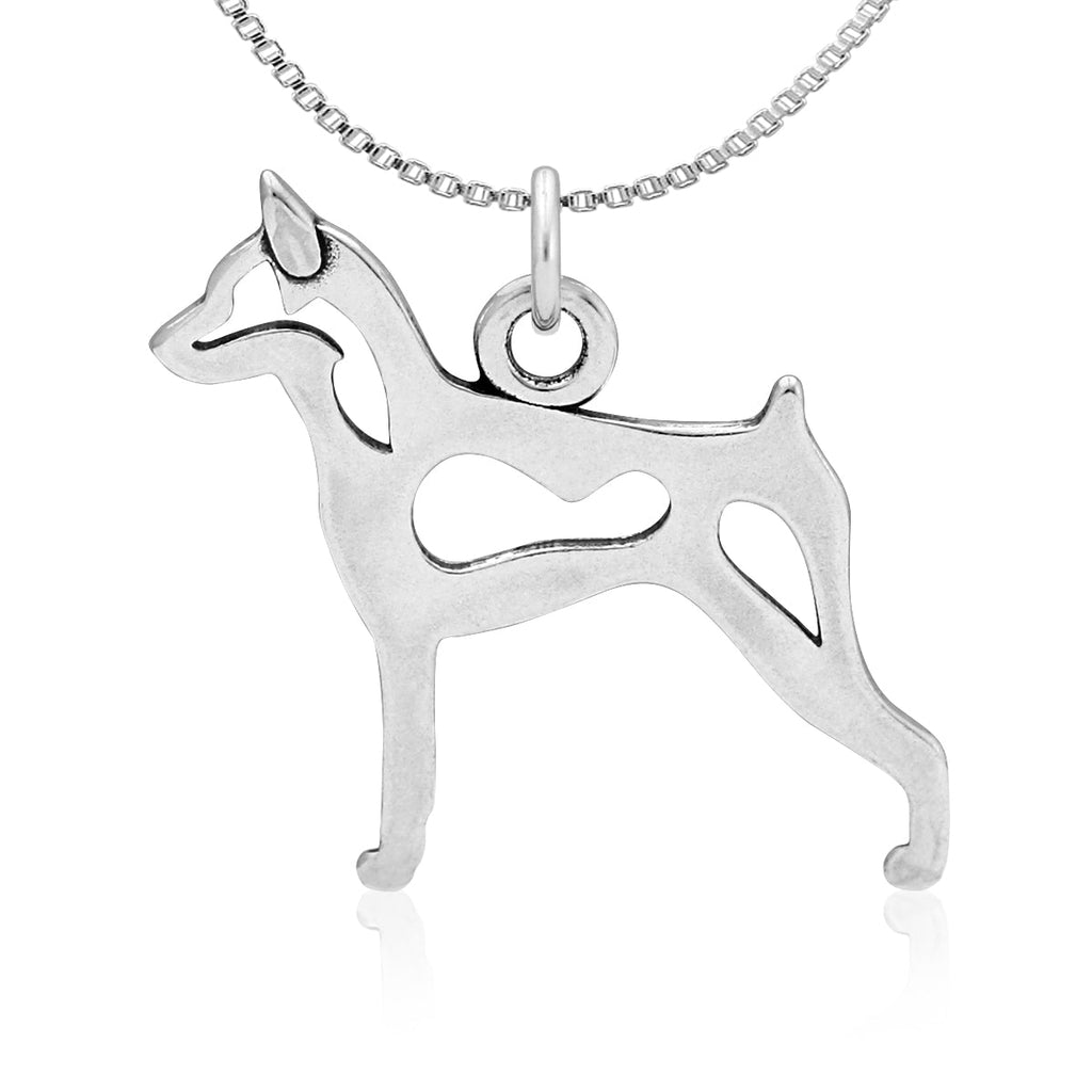 Sterling Silver Miniature Pinscher Necklace Jewelry