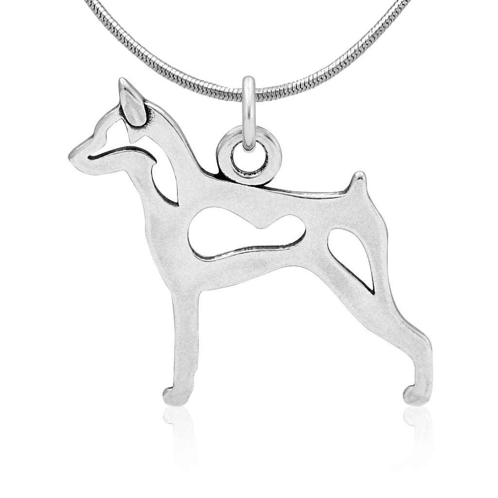 Sterling Silver Miniature Pinscher Necklace Jewelry