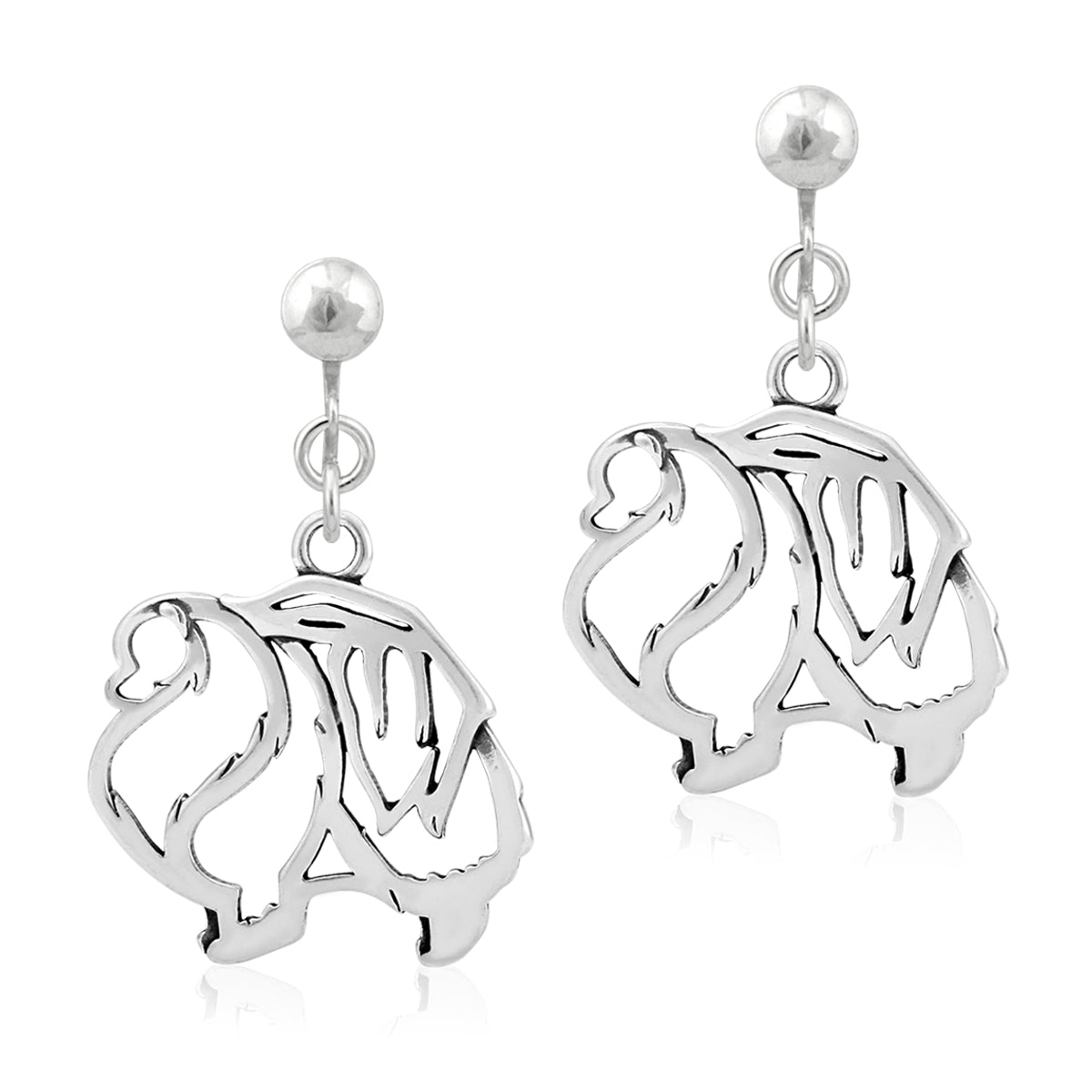 Sterling Silver Pomeranian Earrings