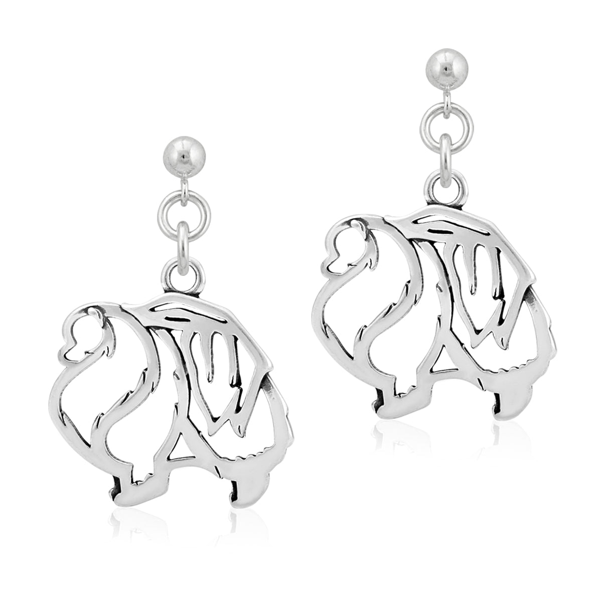 Sterling Silver Pomeranian Earrings