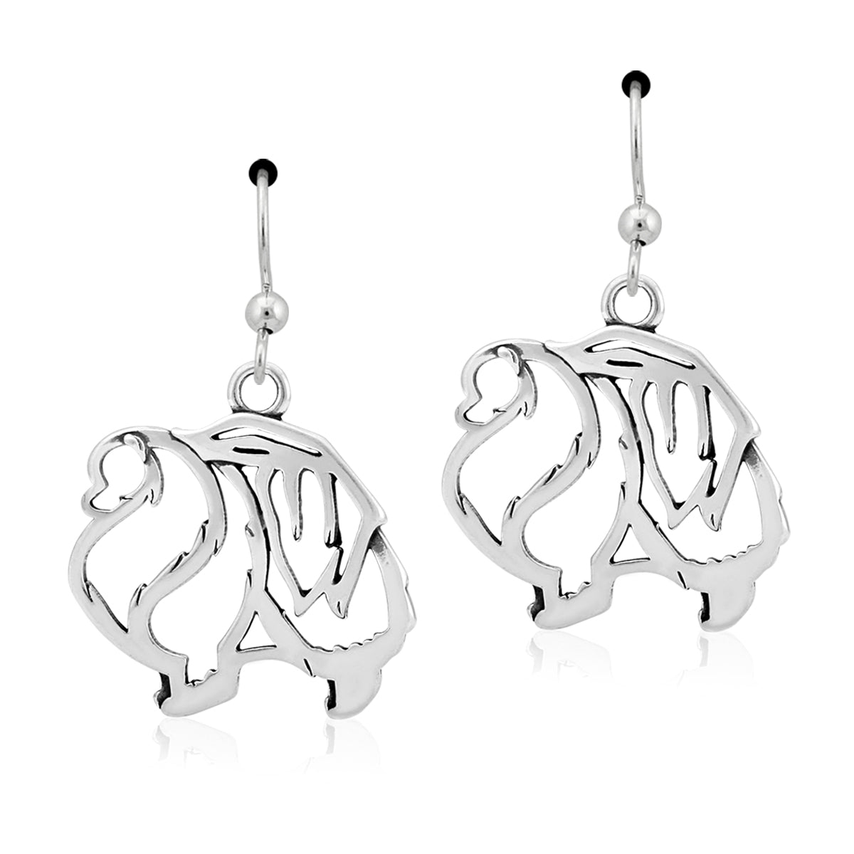 Sterling Silver Pomeranian Earrings