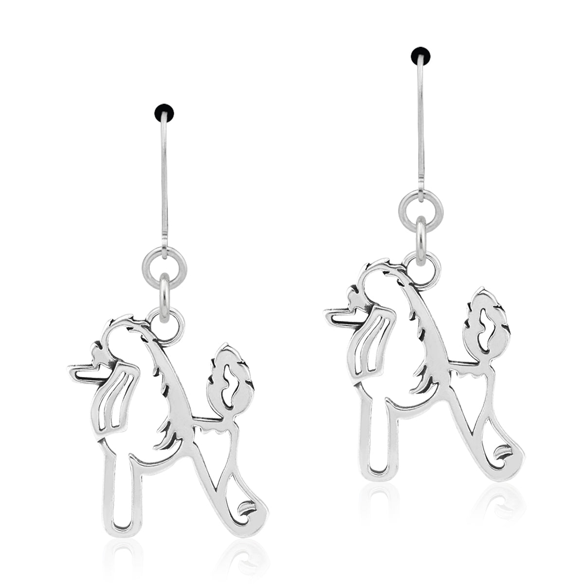 Sterling Silver Poodle Earrings
