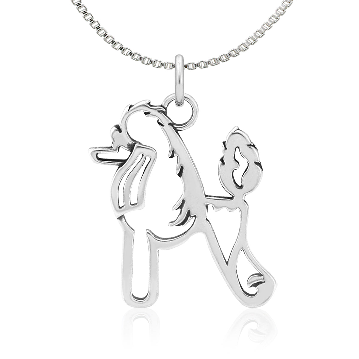 Sterling Silver Poodle Necklace Jewelry