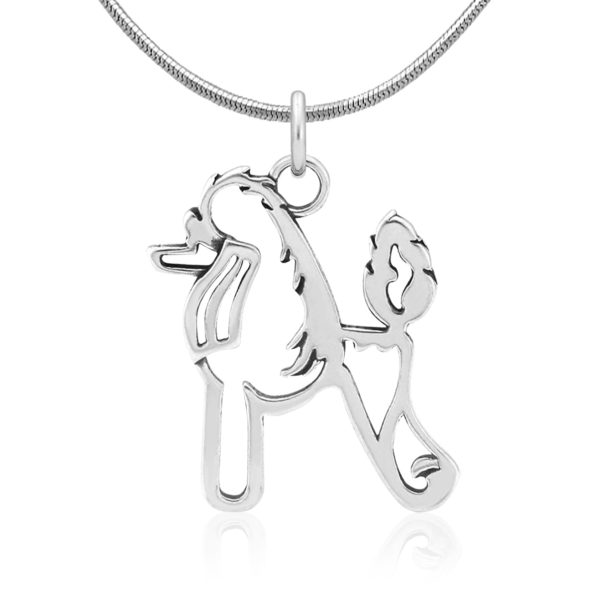 Sterling Silver Poodle Necklace Jewelry