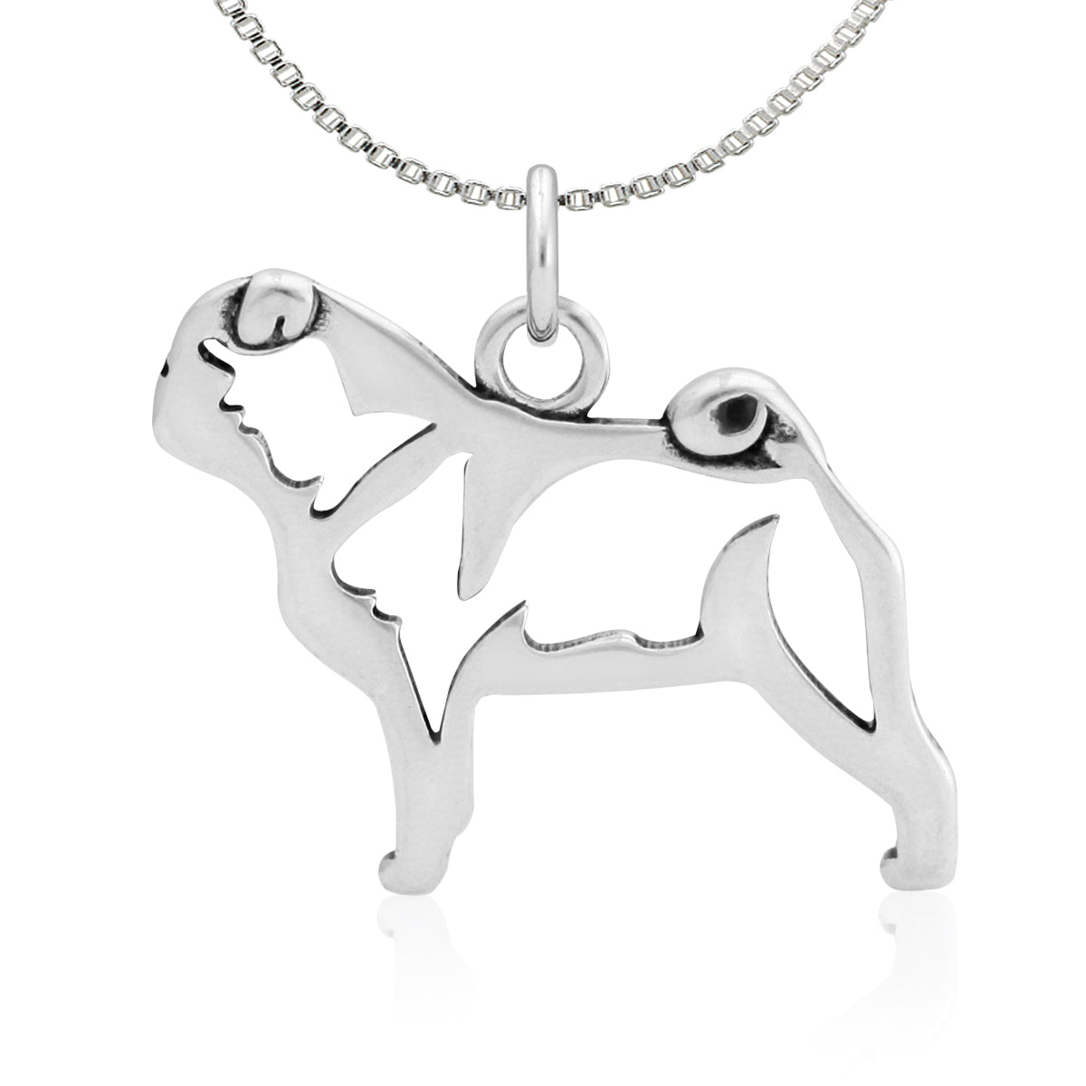 Sterling Silver Pug Necklace Jewelry
