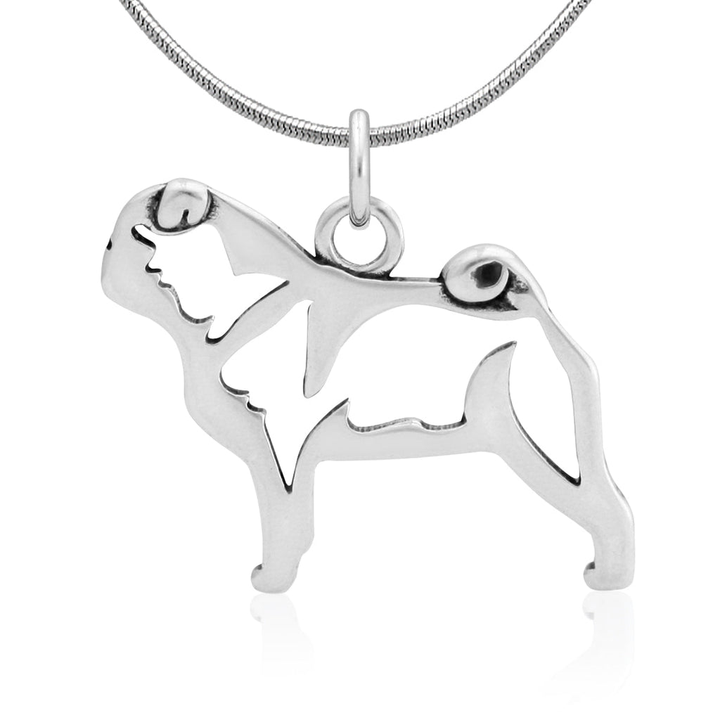 Sterling Silver Pug Necklace Jewelry